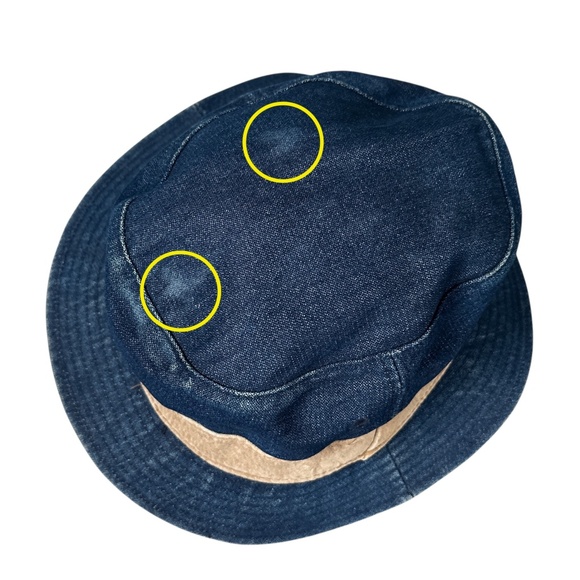 Vintage 80s 90s Kangol Denim Leather Suede Trim Bucket Hat Mens Large / XL - Picture 5 of 10